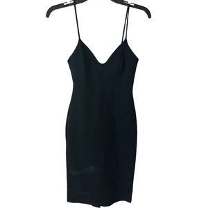 Lulus Sass and Class Black Sleeveless Bodycon Dress Corset Like Chest Strappy